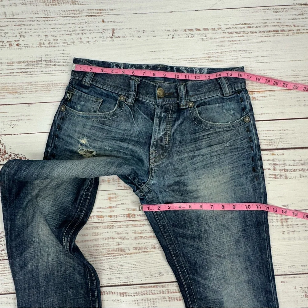 MEK Y2K Men’s size 31 x 29.5” Washington Slim Straight Distressed Jeans